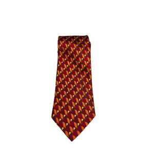 Ermenegildo Zegna 100% Silk Men's Tie Burgundy and Sienna Made in Italy